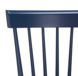 Safavieh PROVIDENCE Bar Stool Set – Timeless Spindle Back Design for Elegant Home Bars & Kitchen Spaces Navy BST8504E-SET2