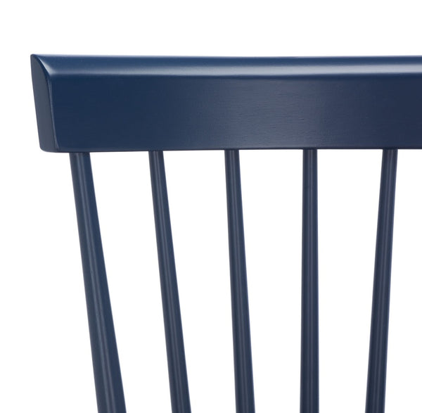 Safavieh PROVIDENCE Bar Stool Set – Timeless Spindle Back Design for Elegant Home Bars & Kitchen Spaces Navy BST8504E-SET2