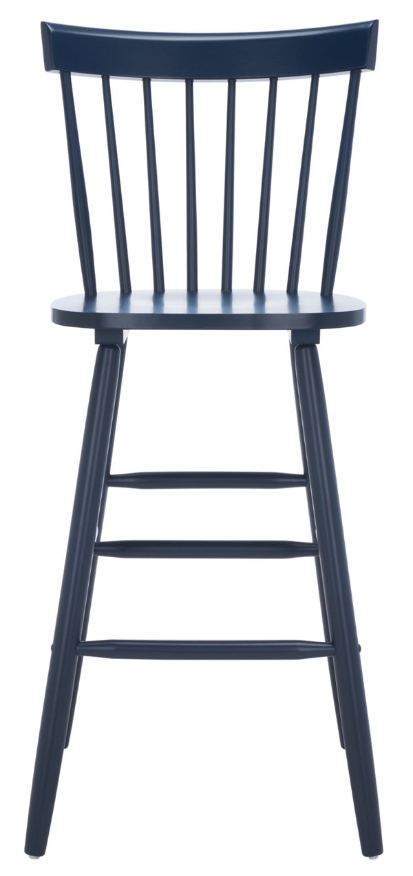 Safavieh PROVIDENCE Bar Stool Set – Timeless Spindle Back Design for Elegant Home Bars & Kitchen Spaces Navy BST8504E-SET2