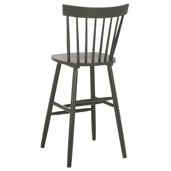 Safavieh Providence Bar Stool Set Of 2 - Elegant Rubberwood Design With Classic Spindle Back For Stylish Decor Dusty Green Wood Bst8504g-set2