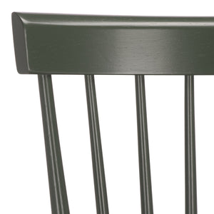 Safavieh Providence Bar Stool Set Of 2 - Elegant Rubberwood Design With Classic Spindle Back For Stylish Decor Dusty Green Wood Bst8504g-set2