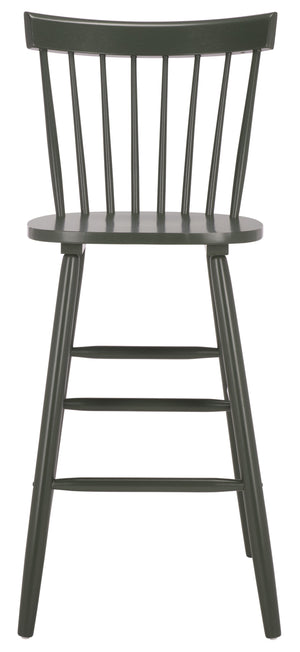 Safavieh Providence Bar Stool Set Of 2 - Elegant Rubberwood Design With Classic Spindle Back For Stylish Decor Dusty Green Wood Bst8504g-set2