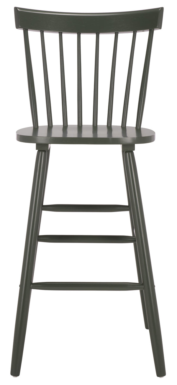 Safavieh Providence Bar Stool Set Of 2 - Elegant Rubberwood Design With Classic Spindle Back For Stylish Decor Dusty Green Wood Bst8504g-set2