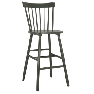 Safavieh Providence Bar Stool Set Of 2 - Elegant Rubberwood Design With Classic Spindle Back For Stylish Decor Dusty Green Wood Bst8504g-set2