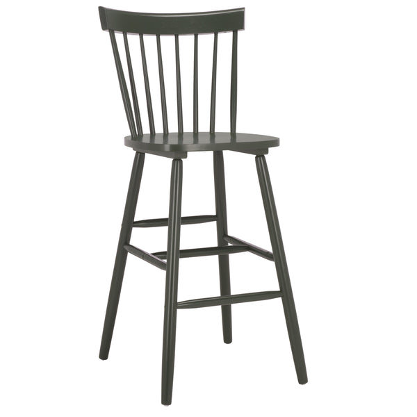 Safavieh Providence Bar Stool Set Of 2 - Elegant Rubberwood Design With Classic Spindle Back For Stylish Decor Dusty Green Wood Bst8504g-set2