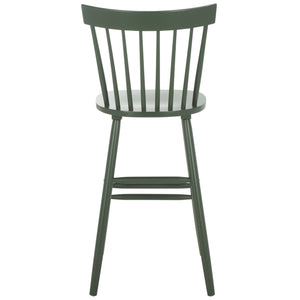 Safavieh Providence Bar Stool Set Of 2 - Elegant Rubberwood Design With Classic Spindle Back For Stylish Decor Garden Green Wood Bst8504h-set2