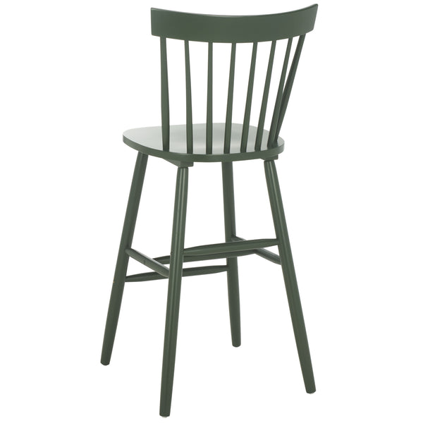 Safavieh Providence Bar Stool Set Of 2 - Elegant Rubberwood Design With Classic Spindle Back For Stylish Decor Garden Green Wood Bst8504h-set2