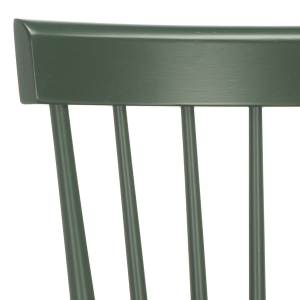 Safavieh Providence Bar Stool Set Of 2 - Elegant Rubberwood Design With Classic Spindle Back For Stylish Decor Garden Green Wood Bst8504h-set2