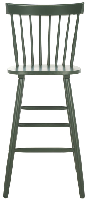 Safavieh Providence Bar Stool Set Of 2 - Elegant Rubberwood Design With Classic Spindle Back For Stylish Decor Garden Green Wood Bst8504h-set2