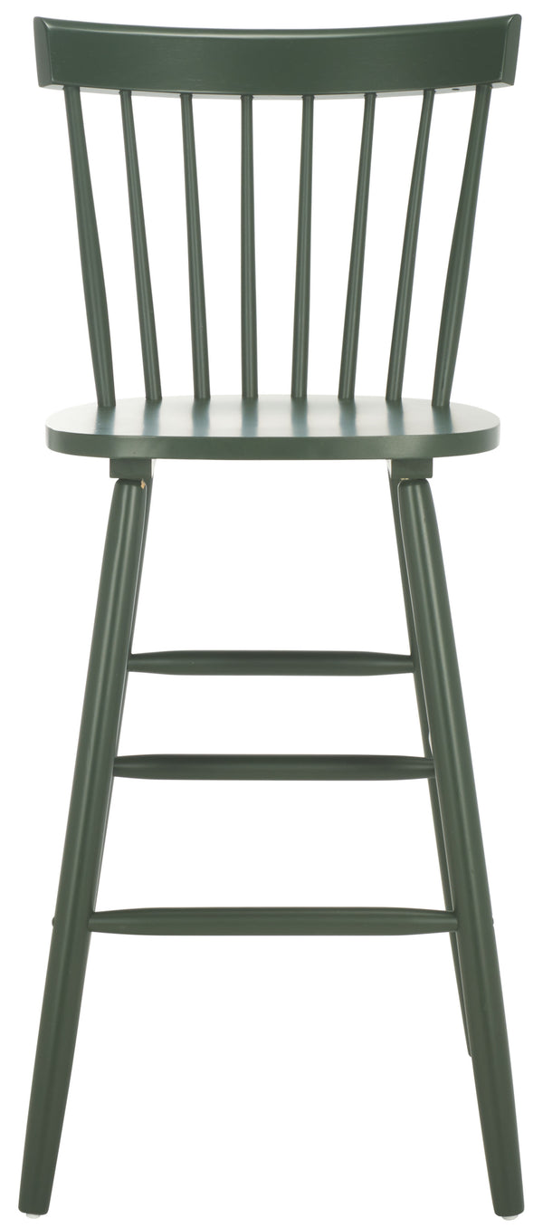 Safavieh Providence Bar Stool Set Of 2 - Elegant Rubberwood Design With Classic Spindle Back For Stylish Decor Garden Green Wood Bst8504h-set2
