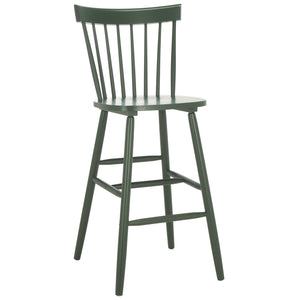 Safavieh Providence Bar Stool Set Of 2 - Elegant Rubberwood Design With Classic Spindle Back For Stylish Decor Garden Green Wood Bst8504h-set2