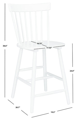 Safavieh PROVIDENCE Counter Stool Set of Two - Farmhouse Charm with Timeless Spindle-Back Design & Comfort White BST8505A-SET2