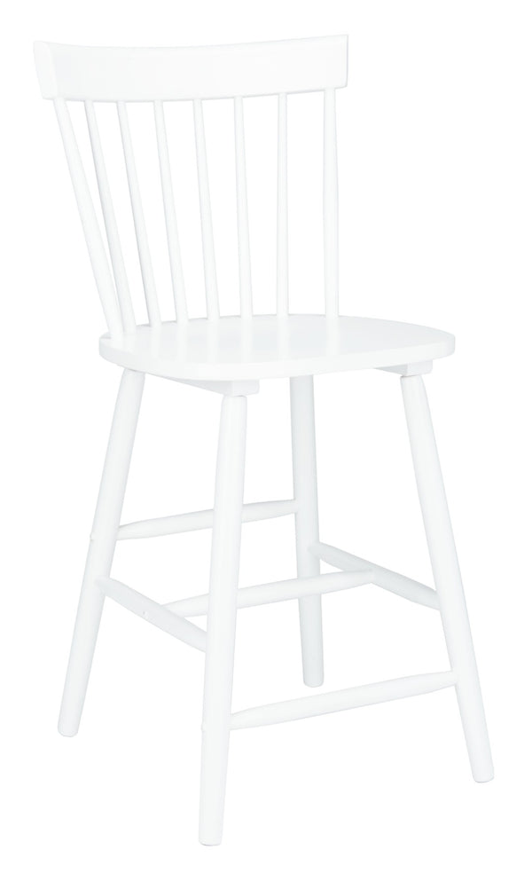 Safavieh PROVIDENCE Counter Stool Set of Two - Farmhouse Charm with Timeless Spindle-Back Design & Comfort White BST8505A-SET2