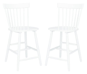 Safavieh PROVIDENCE Counter Stool Set of Two - Farmhouse Charm with Timeless Spindle-Back Design & Comfort White BST8505A-SET2