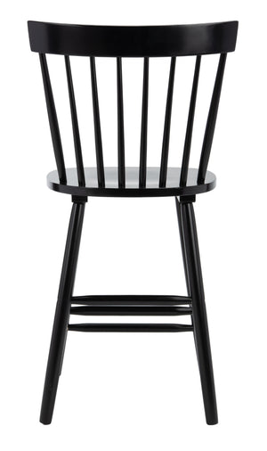 Safavieh PROVIDENCE Counter Stool Set of Two - Farmhouse Charm with Timeless Spindle-Back Design & Comfort Black BST8505B-SET2