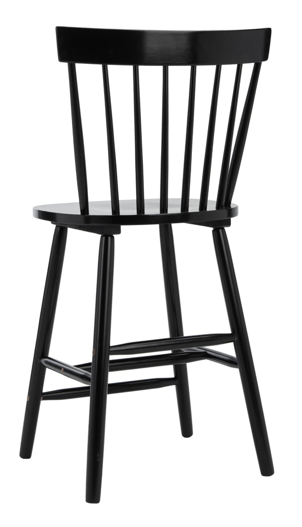 Safavieh PROVIDENCE Counter Stool Set of Two - Farmhouse Charm with Timeless Spindle-Back Design & Comfort Black BST8505B-SET2