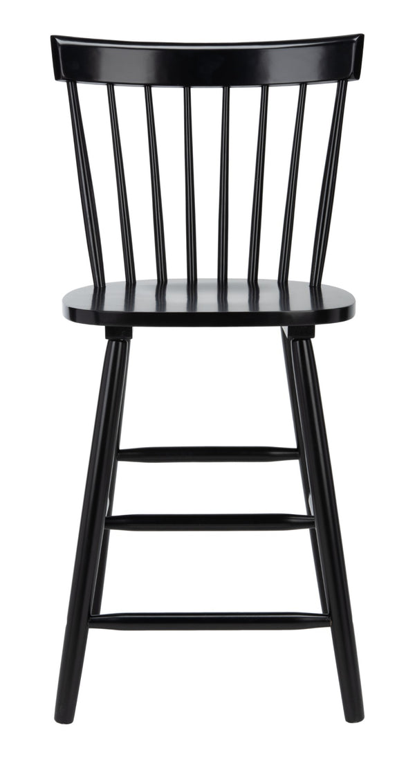 Safavieh PROVIDENCE Counter Stool Set of Two - Farmhouse Charm with Timeless Spindle-Back Design & Comfort Black BST8505B-SET2