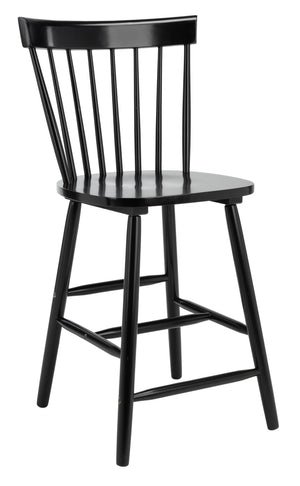 Safavieh PROVIDENCE Counter Stool Set of Two - Farmhouse Charm with Timeless Spindle-Back Design & Comfort Black BST8505B-SET2