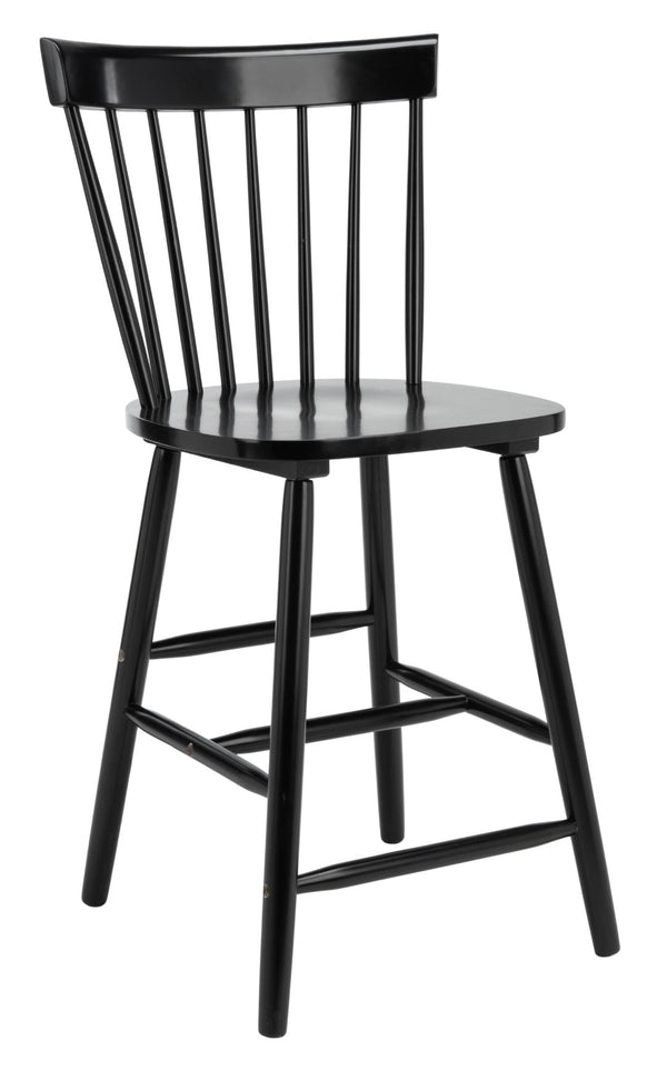 Safavieh PROVIDENCE Counter Stool Set of Two - Farmhouse Charm with Timeless Spindle-Back Design & Comfort Black BST8505B-SET2