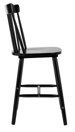 Safavieh PROVIDENCE Counter Stool Set of Two - Farmhouse Charm with Timeless Spindle-Back Design & Comfort Black BST8505B-SET2