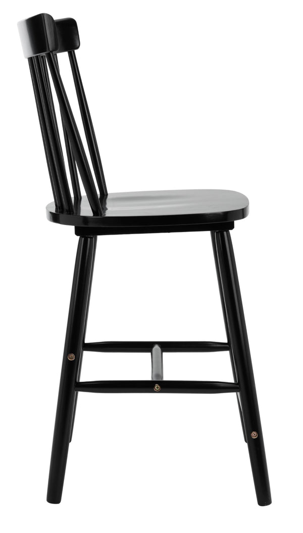 Safavieh PROVIDENCE Counter Stool Set of Two - Farmhouse Charm with Timeless Spindle-Back Design & Comfort Black BST8505B-SET2