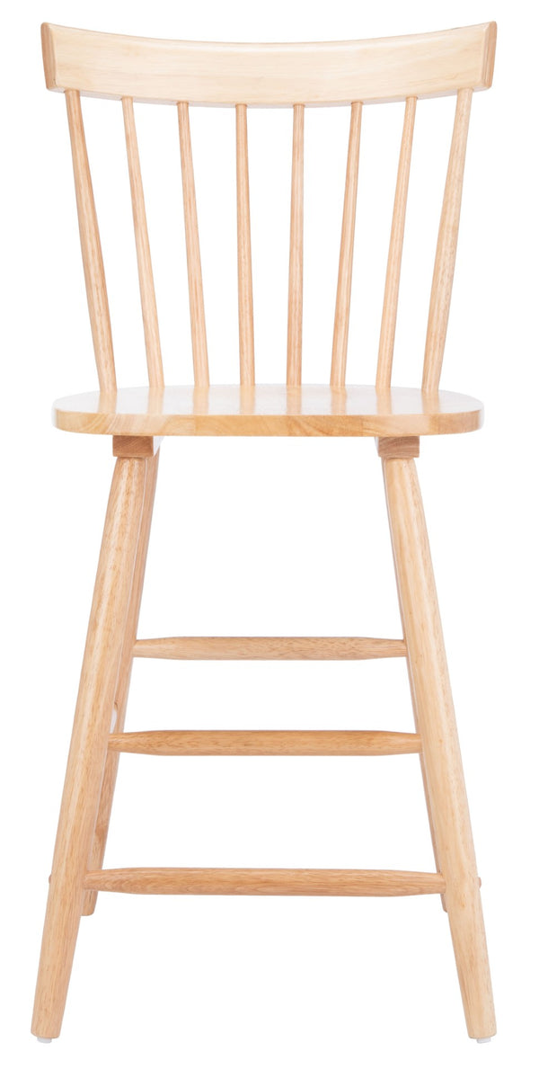 Safavieh PROVIDENCE Counter Stool Set of Two - Farmhouse Charm with Timeless Spindle-Back Design & Comfort Natural BST8505C-SET2