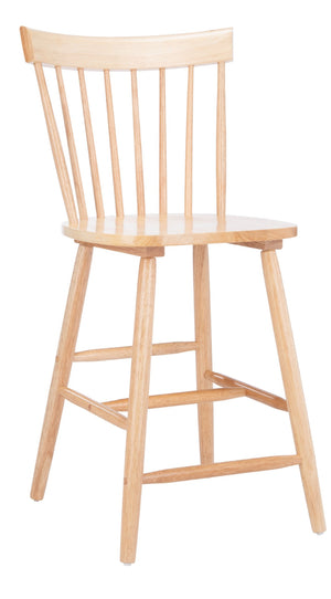 Safavieh PROVIDENCE Counter Stool Set of Two - Farmhouse Charm with Timeless Spindle-Back Design & Comfort Natural BST8505C-SET2