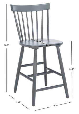 Safavieh PROVIDENCE Counter Stool Set of Two - Farmhouse Charm with Timeless Spindle-Back Design & Comfort Grey BST8505D-SET2