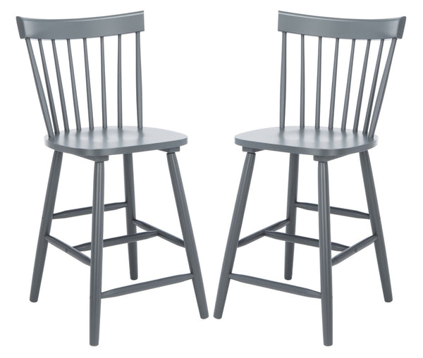 Safavieh PROVIDENCE Counter Stool Set of Two - Farmhouse Charm with Timeless Spindle-Back Design & Comfort Grey BST8505D-SET2