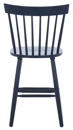 Safavieh PROVIDENCE Counter Stool Set of Two - Farmhouse Charm with Timeless Spindle-Back Design & Comfort Navy BST8505E-SET2