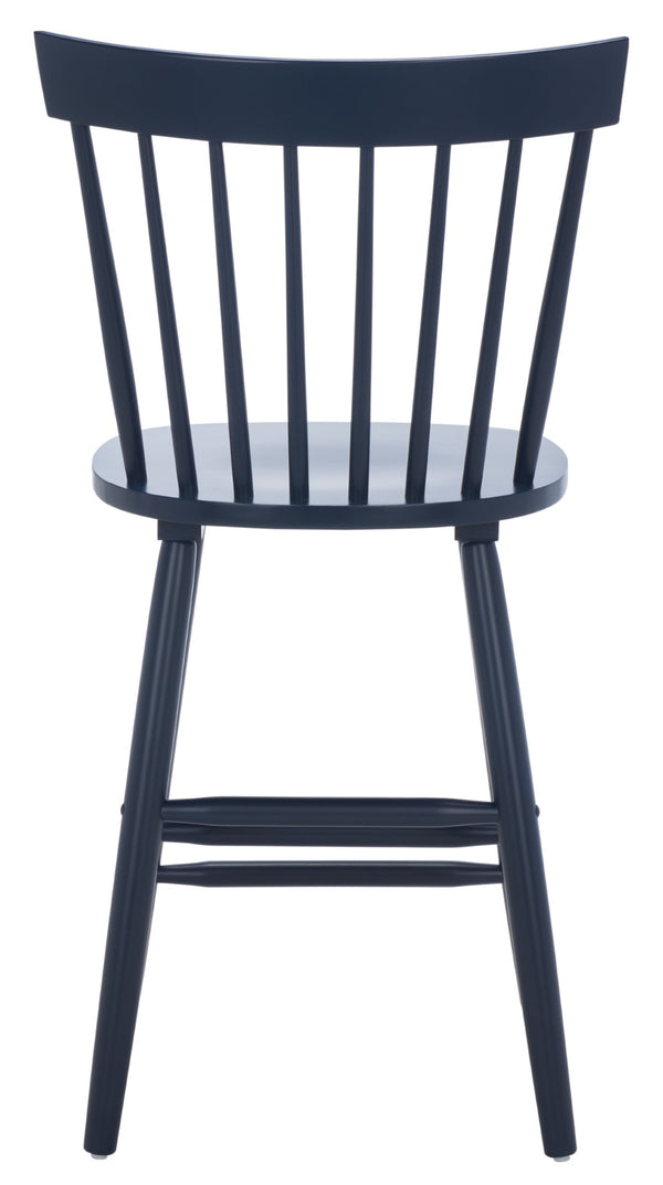 Safavieh PROVIDENCE Counter Stool Set of Two - Farmhouse Charm with Timeless Spindle-Back Design & Comfort Navy BST8505E-SET2