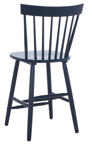 Safavieh PROVIDENCE Counter Stool Set of Two - Farmhouse Charm with Timeless Spindle-Back Design & Comfort Navy BST8505E-SET2