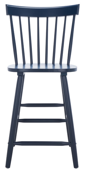 Safavieh PROVIDENCE Counter Stool Set of Two - Farmhouse Charm with Timeless Spindle-Back Design & Comfort Navy BST8505E-SET2