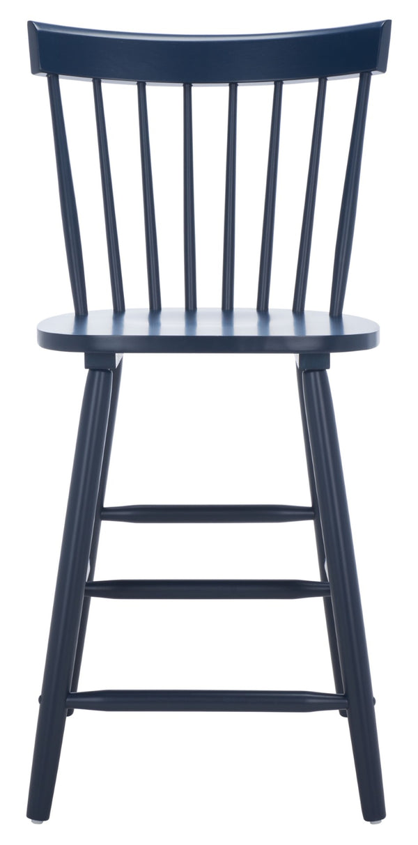 Safavieh PROVIDENCE Counter Stool Set of Two - Farmhouse Charm with Timeless Spindle-Back Design & Comfort Navy BST8505E-SET2