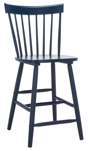Safavieh PROVIDENCE Counter Stool Set of Two - Farmhouse Charm with Timeless Spindle-Back Design & Comfort Navy BST8505E-SET2
