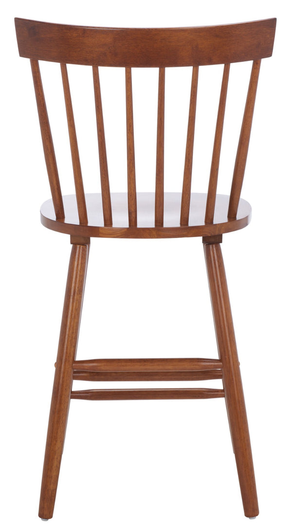 Safavieh PROVIDENCE Counter Stool Set of Two - Farmhouse Charm with Timeless Spindle-Back Design & Comfort Walnut BST8505F-SET2