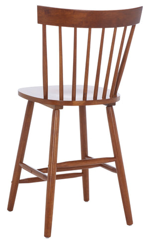 Safavieh PROVIDENCE Counter Stool Set of Two - Farmhouse Charm with Timeless Spindle-Back Design & Comfort Walnut BST8505F-SET2