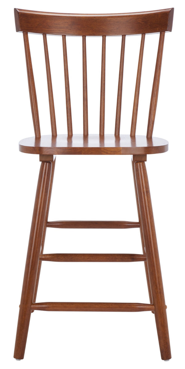 Safavieh PROVIDENCE Counter Stool Set of Two - Farmhouse Charm with Timeless Spindle-Back Design & Comfort Walnut BST8505F-SET2