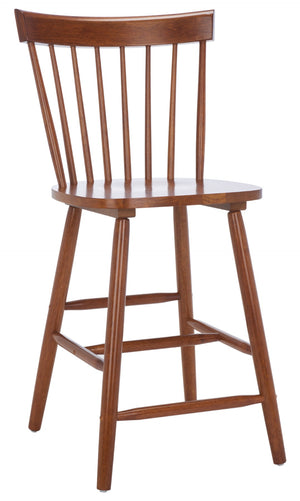 Safavieh PROVIDENCE Counter Stool Set of Two - Farmhouse Charm with Timeless Spindle-Back Design & Comfort Walnut BST8505F-SET2