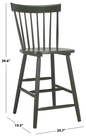 Safavieh Providence Counter Stools - Stylish Farmhouse Spindle Back Design For Modern Home Décor, Set Of 2 Dusty Green Wood Bst8505g-set2