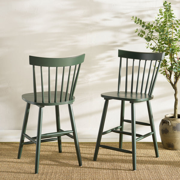 Safavieh Providence Counter Stools - Stylish Farmhouse Spindle Back Design For Modern Home Décor, Set Of 2 Garden Green Wood Bst8505h-set2