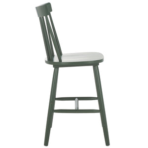 Safavieh Providence Counter Stools - Stylish Farmhouse Spindle Back Design For Modern Home Décor, Set Of 2 Garden Green Wood Bst8505h-set2