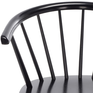 Safavieh BLANCHARD Counter Stool Set of Two - Elegant Rubberwood Design with Antique-Inspired Curves and Comfort Black BST8506A-SET2