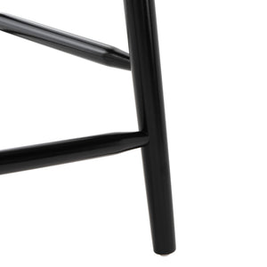 Safavieh BLANCHARD Counter Stool Set of Two - Elegant Rubberwood Design with Antique-Inspired Curves and Comfort Black BST8506A-SET2