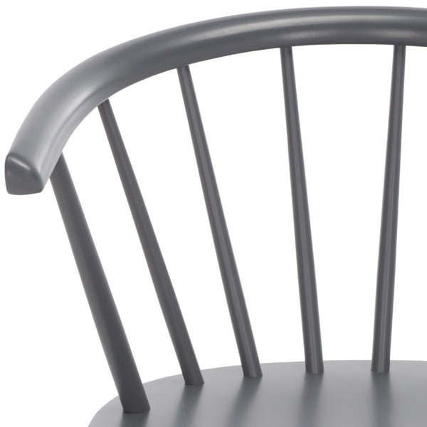 Safavieh BLANCHARD Counter Stool Set of Two - Elegant Rubberwood Design with Antique-Inspired Curves and Comfort Grey BST8506C-SET2