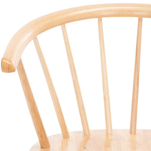 Safavieh BLANCHARD Counter Stool Set of Two - Elegant Rubberwood Design with Antique-Inspired Curves and Comfort Natural BST8506D-SET2