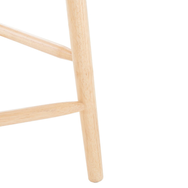 Safavieh BLANCHARD Counter Stool Set of Two - Elegant Rubberwood Design with Antique-Inspired Curves and Comfort Natural BST8506D-SET2
