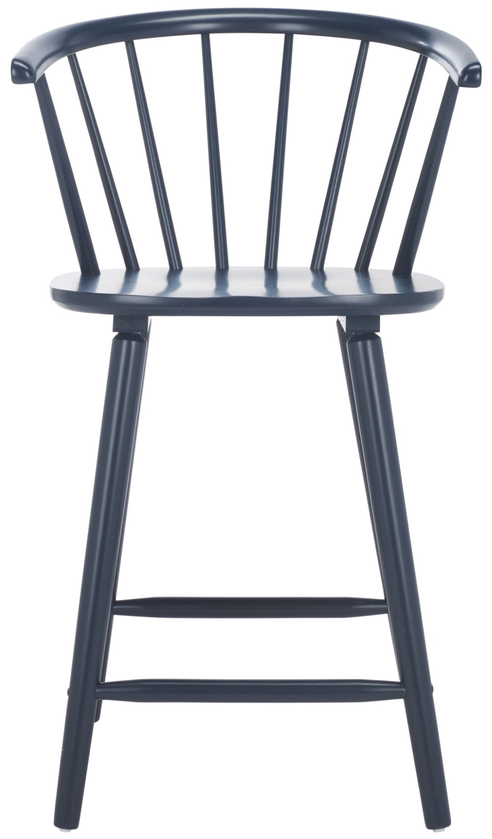 Safavieh BLANCHARD Counter Stool Set of Two - Elegant Rubberwood Design with Antique-Inspired Curves and Comfort Navy BST8506G-SET2