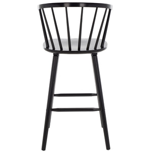 Safavieh BLANCHARD Bar Stool Set of Two – Timeless Vintage-Inspired Design for Modern Kitchens & Bars Black BST8507A-SET2