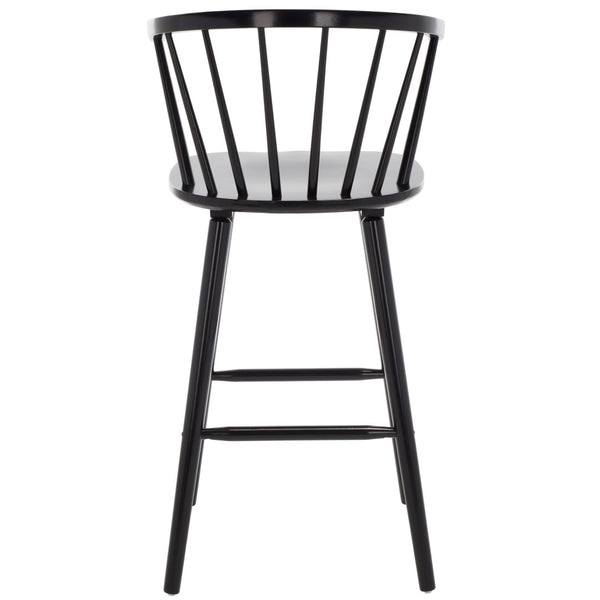 Safavieh BLANCHARD Bar Stool Set of Two – Timeless Vintage-Inspired Design for Modern Kitchens & Bars Black BST8507A-SET2